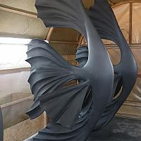Sculpture verre époxy, renforts carbone